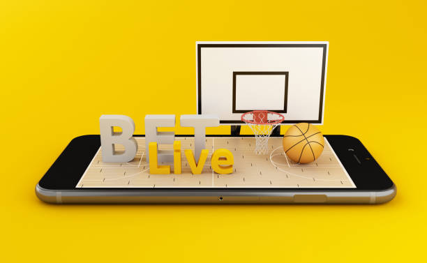 istock 3d Watching basketball and betting online concept 1137986878