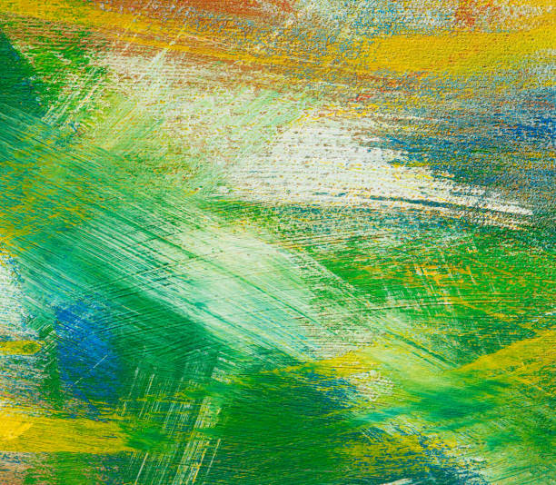 istock Abstract shapes with acrylic paint on canvas 1137989564