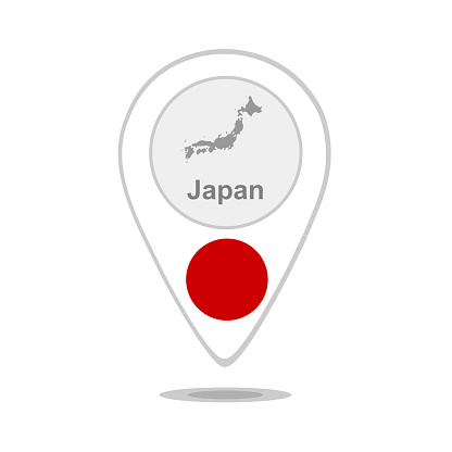 Japan Pointer With Map And Flag Stock Illustration - Download Image Now ...