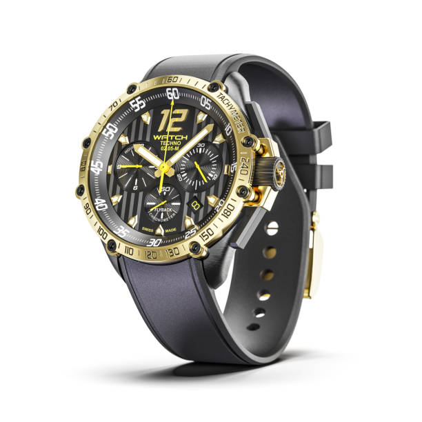 Golden man luxury wrist watches isolated on white background 3d render
