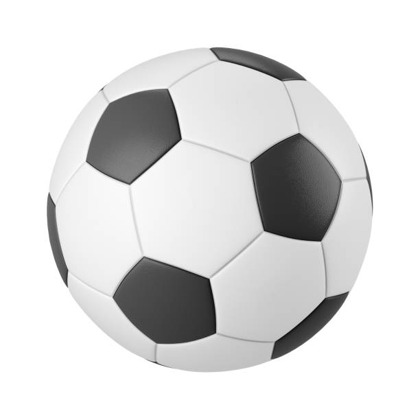 classic soccer ball isolated on white background 3d render - soccer ball soccer ball cut out imagens e fotografias de stock