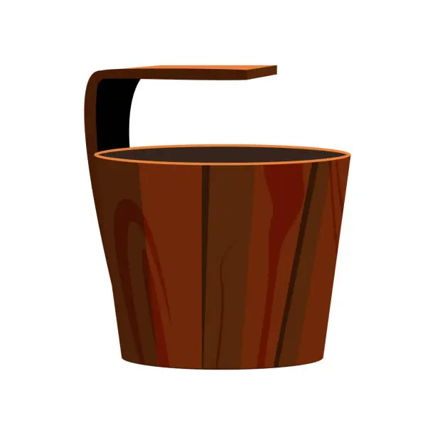 Vector illustration of Wooden  bucket illustration