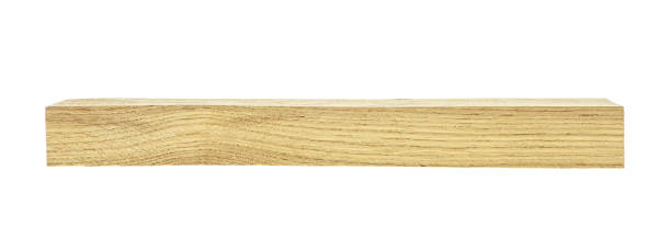 istock Single wooden beam isolated on a white background 1138000865