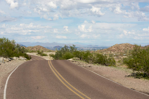 istock Phoenix Arizona South Mountain Park Road through Desert 1138001952