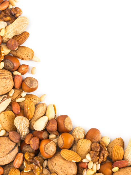 istock Background of mixed nuts with copy space 1138005794
