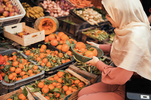 Way of women do shopping in Morocco