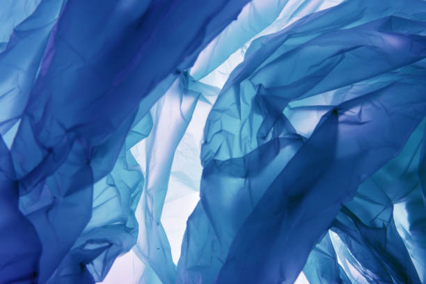 istock Polyethylene bag background. Abstract blue Illustration. Use as wallpaper or for web design. Texture with copy space for text. Plastic concept. 1138007024