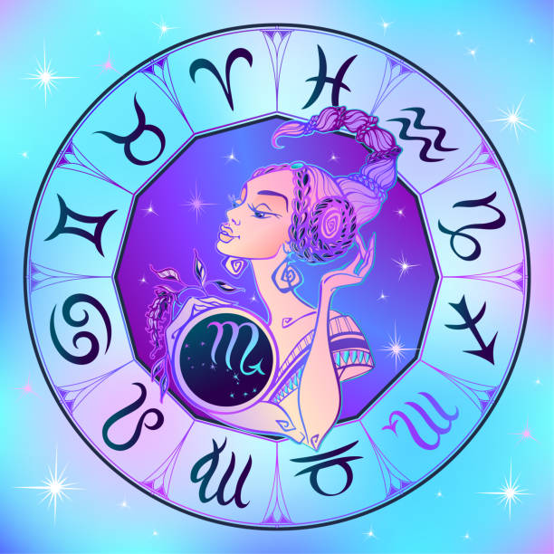 Zodiac sign Scorpio a beautiful girl. Horoscope. Astrology. Vector. Zodiac sign Scorpio a beautiful girl. Horoscope. Astrology. Vector female scorpio tattoos stock illustrations