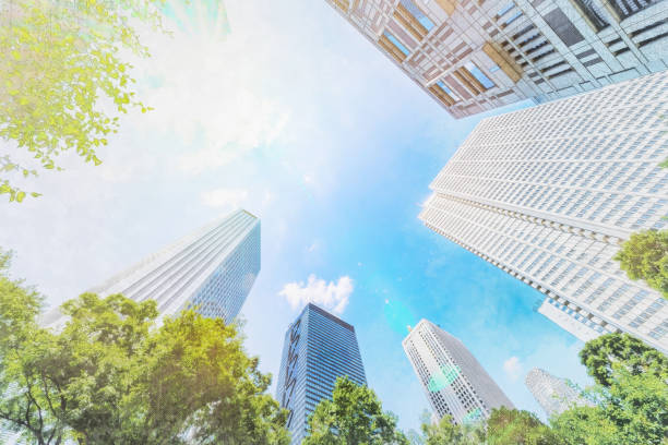 istock looking up view of city skyline with sketch effect 1138012360