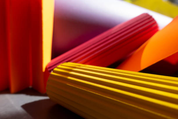 istock Corrugated texture multicolored cardboard and paper background. 1138012636
