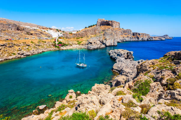 istock Lindos Acropolis and beach, Rhodes 1138014227