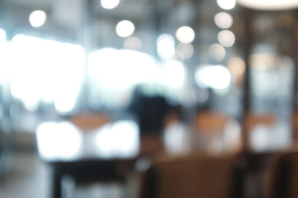 istock abstract Blur Interior of, modern restaurant and cafe. modern design in loft style, copy space 1138015185