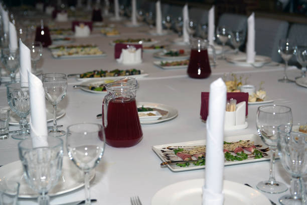 istock Festive table with food and drinks. 1138021232