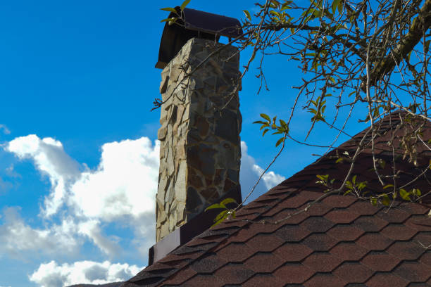 istock Brown tiles rooftop and chimney 1138022683