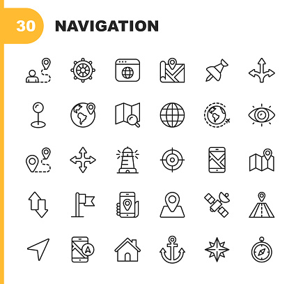30 Navigation Outline Icons.