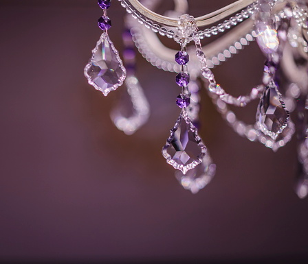 pendants crystal chandelier close-up