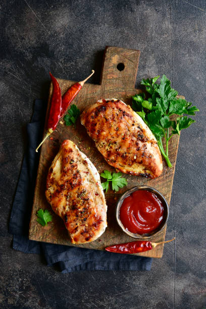 istock Grilled spicy chicken breast with ketchup 1138028468