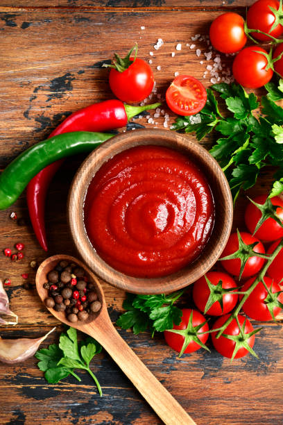 istock Fresh homemade ketchup with ingredients for making 1138031937