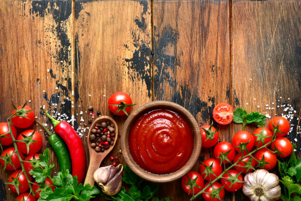 istock Fresh homemade ketchup with ingredients for making 1138031996