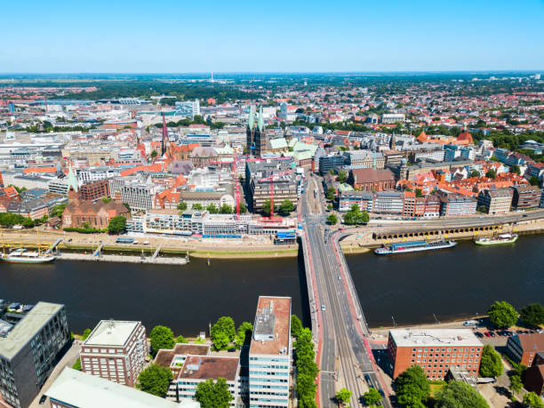 istock Bremen old town aerial view 1138033421