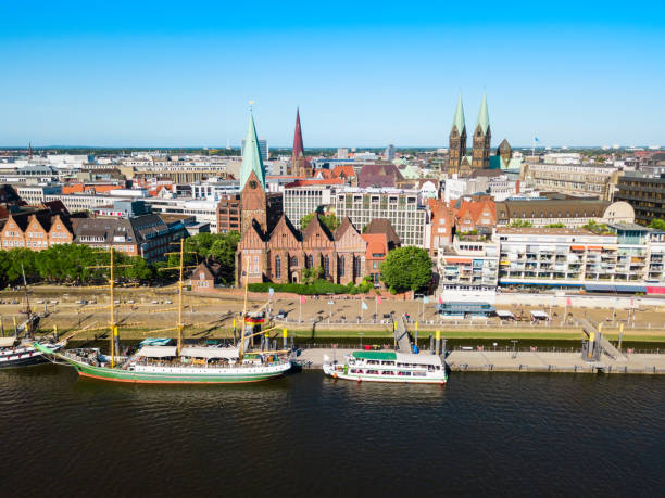 istock Ships at Weser river, Bremen 1138033427