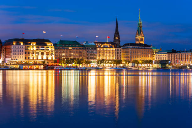 istock Hamburg city centre view, Germany 1138033452