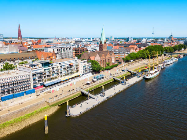 Ships at Weser river, Bremen