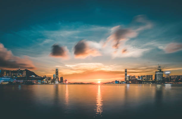 istock Hong Kong Victoria Harbor in sunset 1138049234