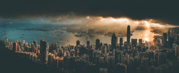 istock Hong Kong Victoria Harbor in sunset 1138049243