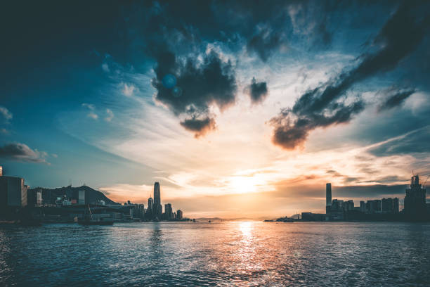 istock Hong Kong Victoria Harbor in sunset 1138049271