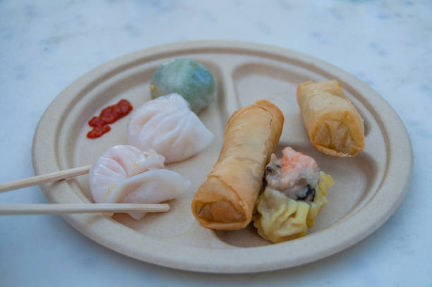 istock Plate with traditional Asian, Chinese food samples 1138049366