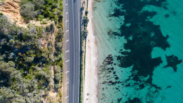 Summer time aerial photograph captured at Anthony's Nose in Dromana, Victoria.