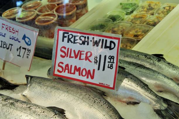 istock Fresh wild silver salmon at Pike Place Market in Seattle 1138055498