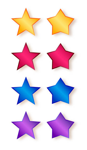 Shiny Stars These are different colored shiny stars. ian stock illustrations