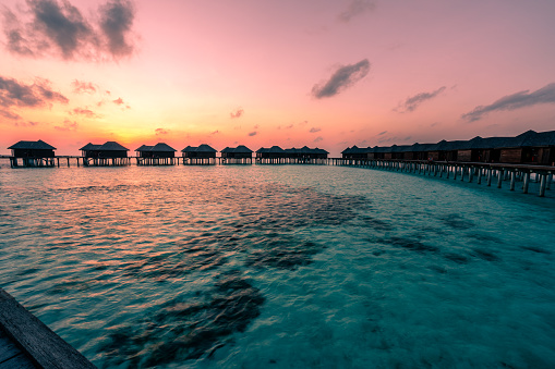 A beautiful sunrise in the Maldives.  Asia