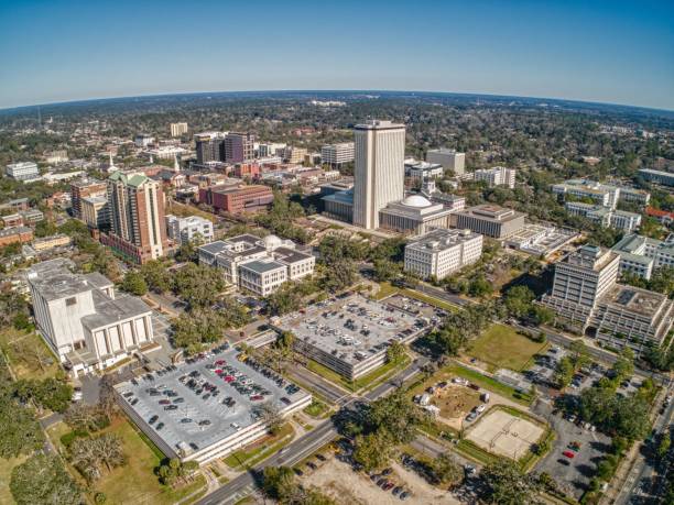 Aerial View of Tallahassee, the Capitol of the State of Florida Aerial View of Tallahassee, the Capitol of the State of Florida tallahassee stock pictures, royalty-free photos & images