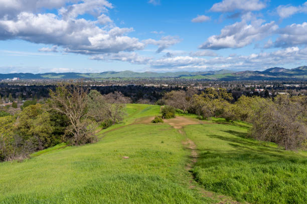 istock Walking path with view of Mt Diablo from grassy meadow 1138066274