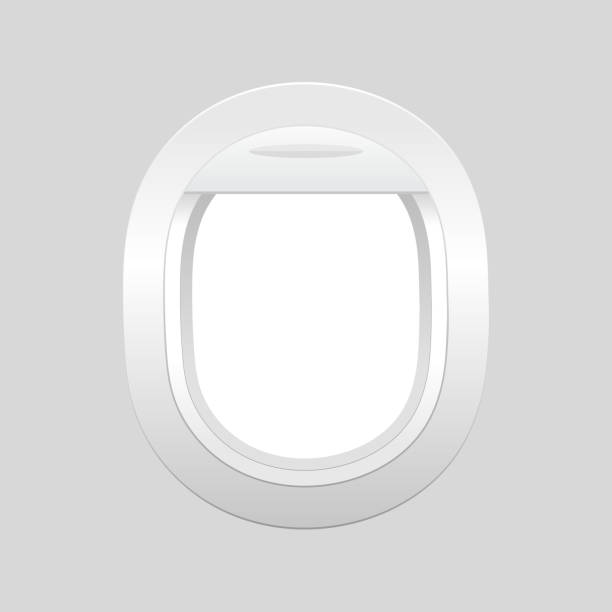 航空機、飛行機の窓。旅行や観光の概念。 - commercial airplane airplane cabin passenger点のイラスト素材／クリップアート素材／マンガ素材／アイコン素材