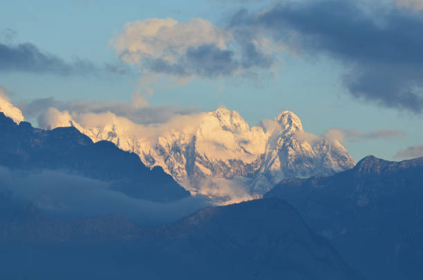 istock Stunning Snow Capped Dolomite Mountains Just After Sunrise 1138068471