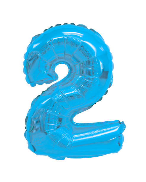 istock number 2 (two) of light blue balloons on a white background 1138077216