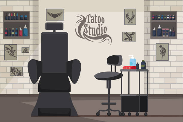 141 Tattoo Artist Working Illustrations & Clip Art - iStock | Tattoo shop,  Getting tattoo, Tattoo chair