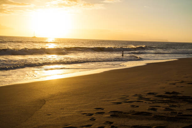 istock A local boy at a sunset beach in Hawaii 1138079244