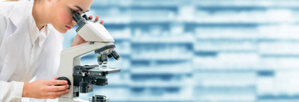istock Scientist researcher using microscope in laboratory. Medical healthcare technology and pharmaceutical research and development concept. 1138081479