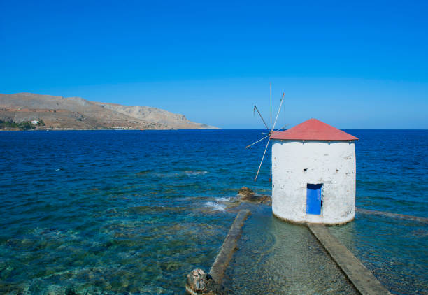 Windmill in Leros Island, Greece