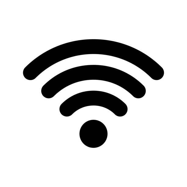 значок интернета wi-fi. векторный wi-fi wlan доступ, беспроводной wi-fi сигнал сигнала - беспроводная технология stock illustrations