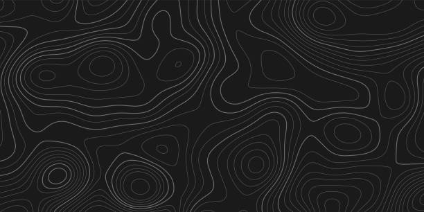 Topographic map terrain texture and landscape grid abstract vector background Topographic map terrain texture and landscape grid abstract vector background contour line stock illustrations