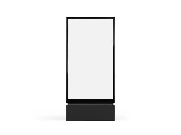 Vector illustration of Totem light box mockup. Vector city format billboard, realistic totem lightbox vertical signage