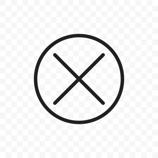 Close button vector icon. X close button symbol, delete cross in circle vector art illustration