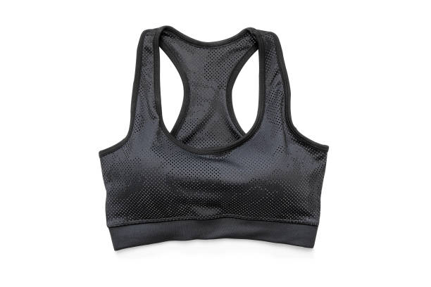 Sport Bra in Black Color Isolated on White Background with Clipping Path. Woman is Flat Sexy Sports Bra Clothes for Active Women, Training. Beautiful Sport Accessories and Fashion Clothing for Healthy. Sport Bra in Black Color Isolated on White Background with Clipping Path. Woman is Flat Sexy Sports Bra Clothes for Active Women, Training. Beautiful Sport Accessories and Fashion Clothing for Healthy. sports bra stock pictures, royalty-free photos & images