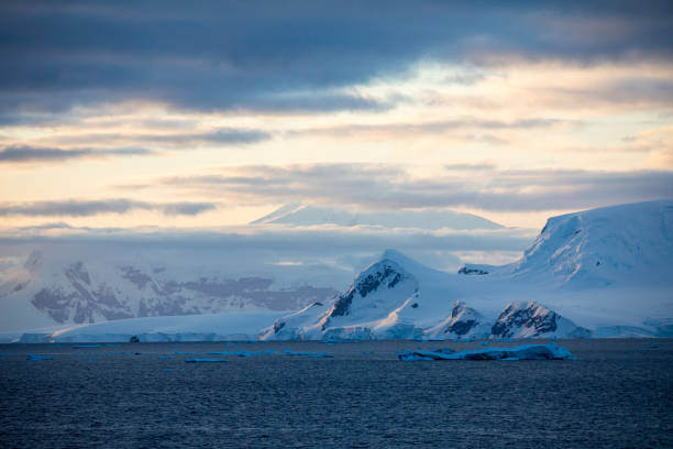 istock a big river in antartica with a waterfall 1138094981